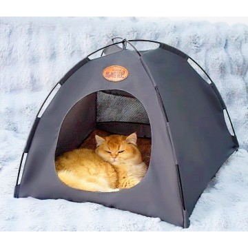 Dooee Bed Canvas House For Cats & Dogs Brown